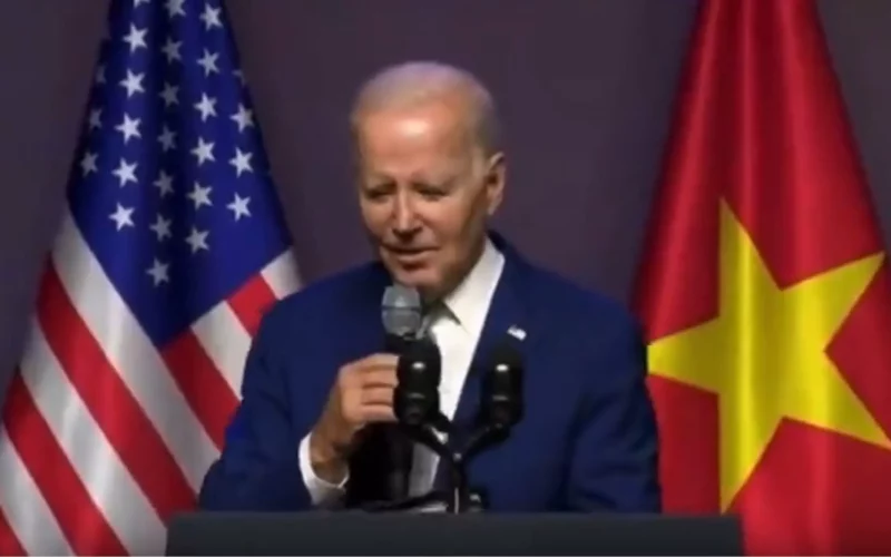 Biden Gets Cut Off as He Mumbles Incoherently And Then He’s Whisked Off Stage in Vietnam
