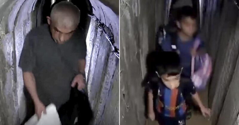 Video Shows Hamas Chief Sinwar Fleeing Into Tunnel with Family Hours Before Oct. 7 Massacre