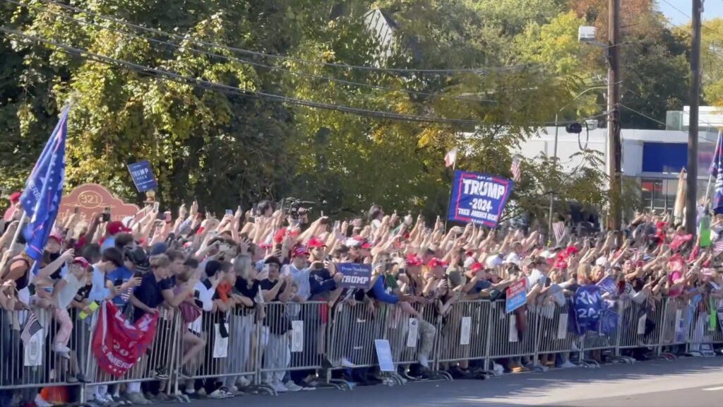 Watch: Thousands Line the Streets to See Trump Drive to Work at McDonald’s