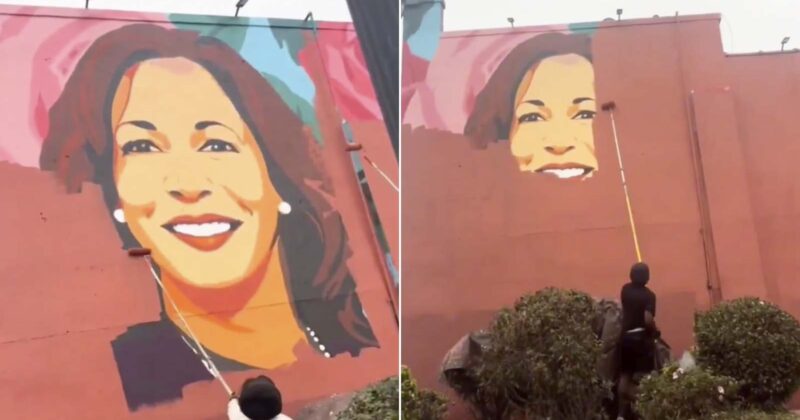 Watch: Mural of Kamala Harris in Atlanta, Georgia Already Being Painted Over