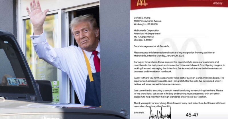 Priceless: Trump ‘Resignation Letter’ to McDonald’s Is Now Out for Everyone to See