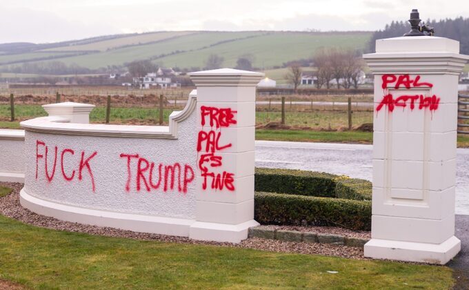 Trump’s Iconic Golf Course Vandalised by Pro-Palestinian Protesters