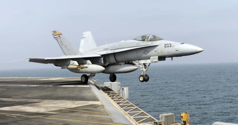 $70M Navy F/A-18E Super Hornet Falls Off USS Harry S. Truman Into the Red Sea