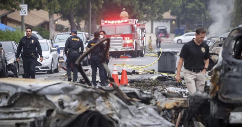 Plane Crashes in Populated California Neighborhood — Large Blaze Reported, Hazmat on Scene