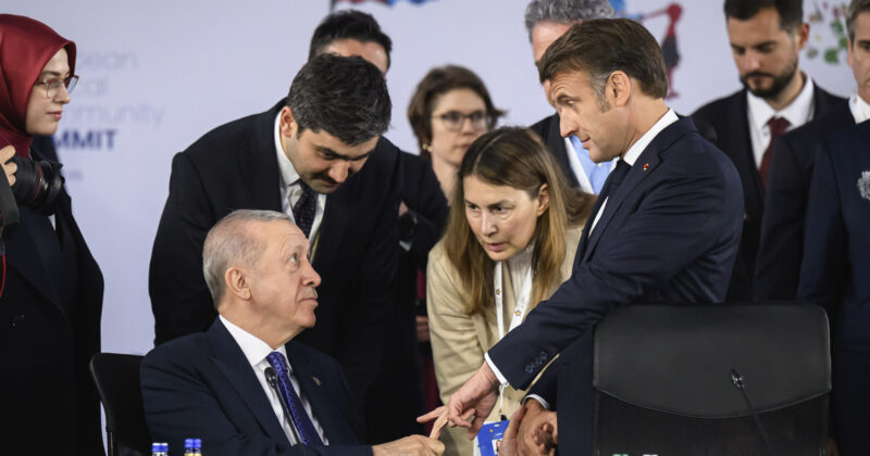 Watch: Erdogan Grabs Macron’s Finger — And Won’t Let Go