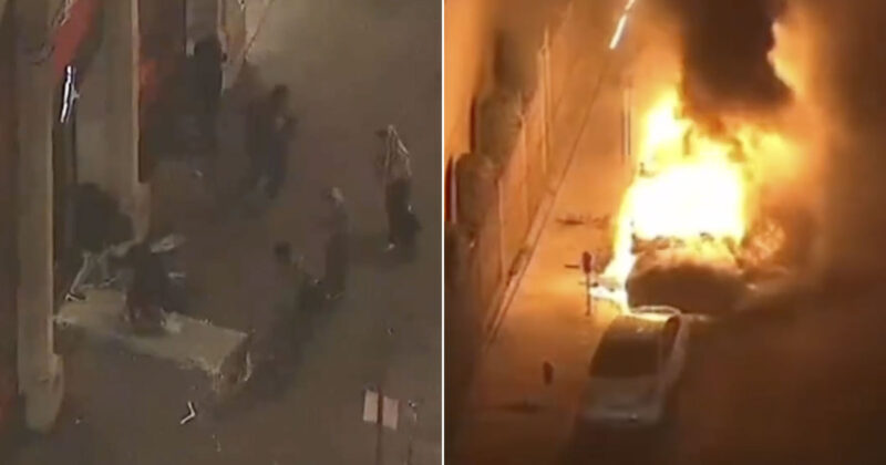 Watch Live: Anti-ICE Rioters Smash Windows of LAPD HQ, Loot Businesses, Set Fires
