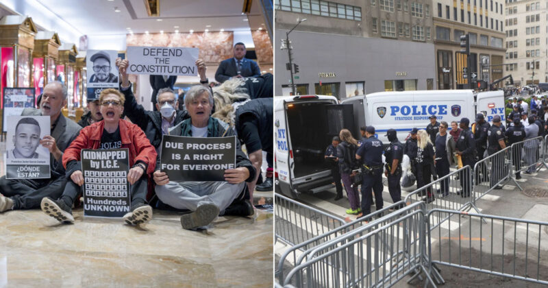 Watch: Dozens of Anti-ICE Protesters Busted at Trump Tower