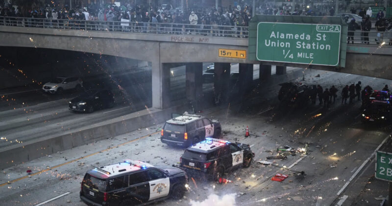 Anti-ICE Protesters Swarm 101 Freeway, 500 US Marines Stand ‘Prepared to Deploy’