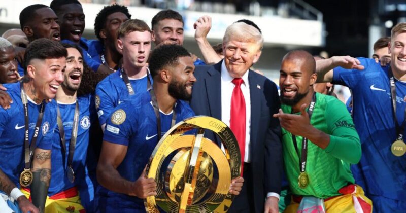 Watch: Trump Joins Chelsea’s Celebrations After Handing Them Club World Cup Trophy