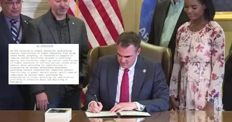 Oklahoma GOP Governor Signs Bill Which Puts an End to DEI Funding in Higher Education