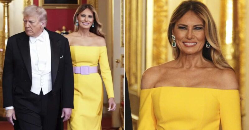Photos: Melania Trump Stuns in Bold Yellow Gown at U.K. State Banquet
