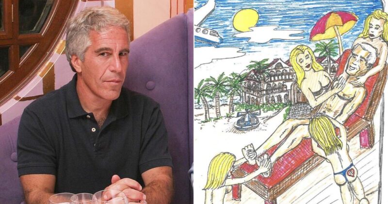 Epstein Drawing Shows Perv Handing Out Balloons to Little Girls, Then Getting Massage