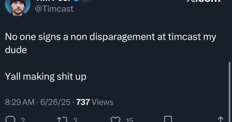 Tim Pool Sues Struggling Former Employee for Thousands shortly After Bragging that Timcast is Worth $800M