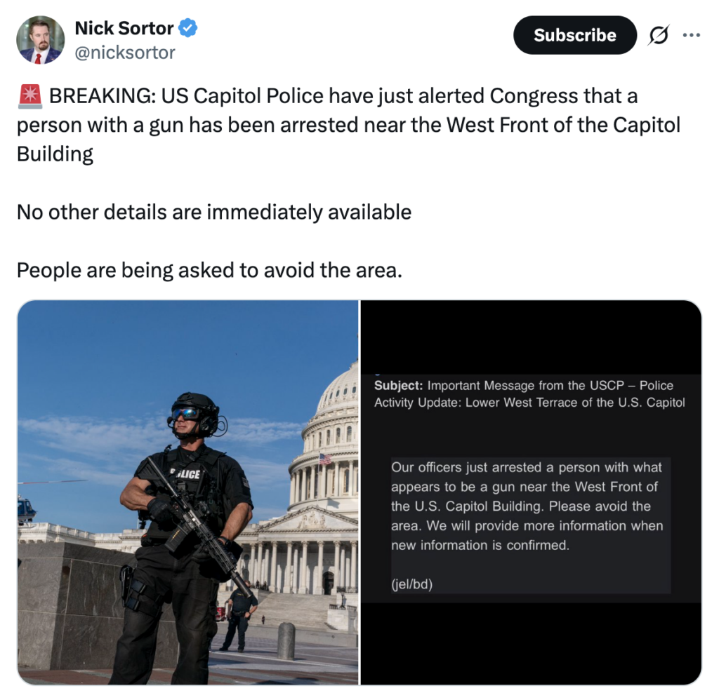 Gunman Arrested At U.S. Capitol