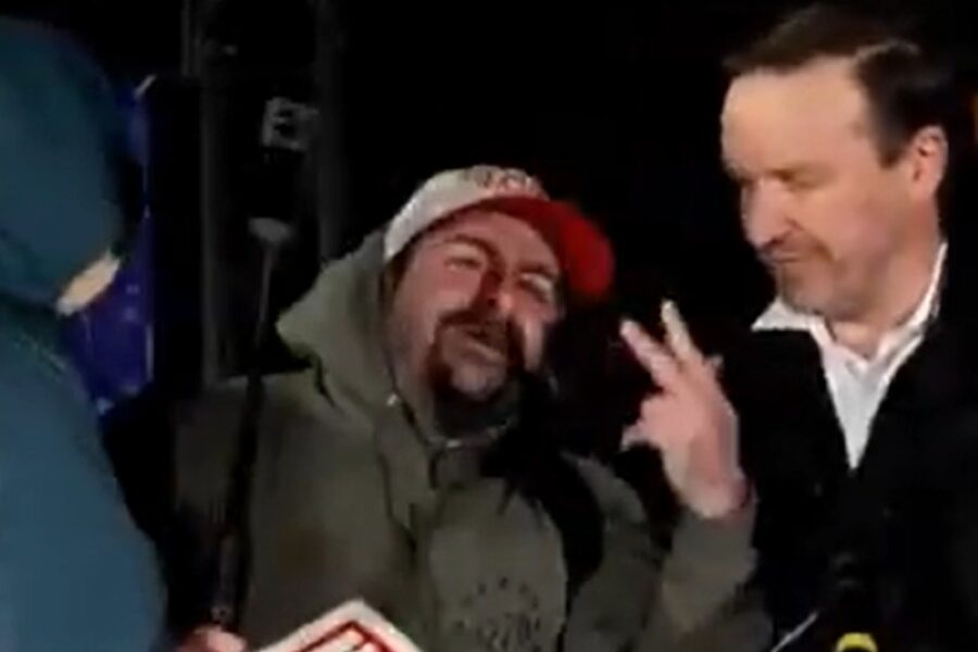 Pro-Trump Protester Interrupts Democrats’ People’s SOTU Rally