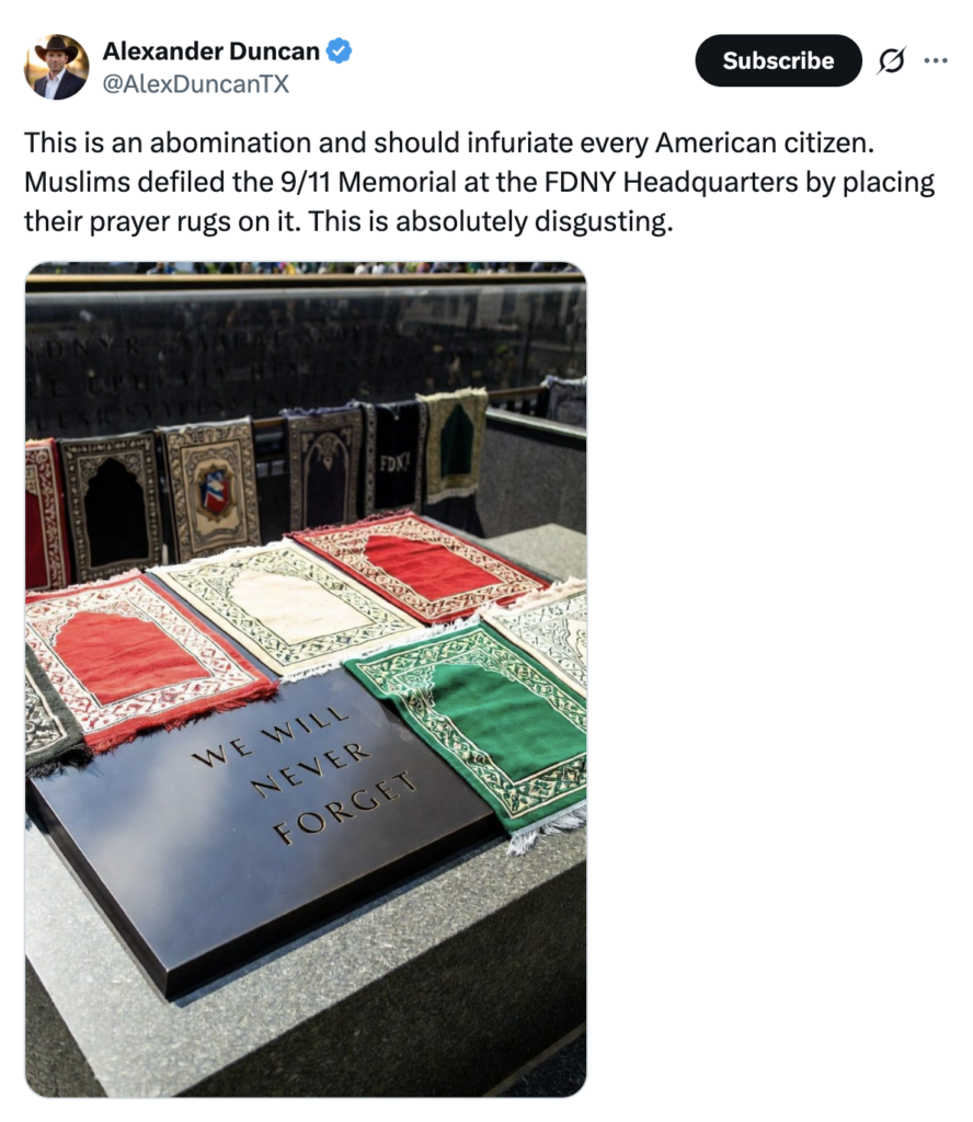 Controversy Erupts Over Prayer Mats at 9/11 Memorial in NYC