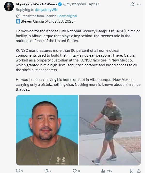 Mysterious Disappearance of Tenth Nuclear Official Raises Alarms