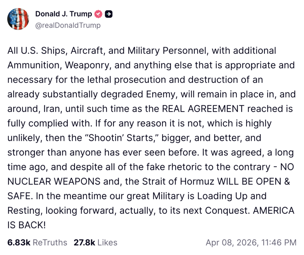 Trump Sends Stark Warning to Iran Amid Strait of Hormuz Tensions