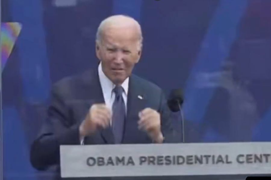 Biden’s Awkward Stage Moment at Obama’s Library Opening