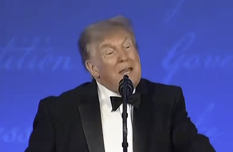 Trump Delights Audience with Humor at WHCA Gathering